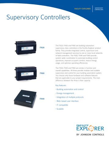 [PDF] Supervisory Controllers - Johnson Controls