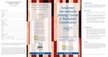 Advanced International Training Course in Transplant Coordination