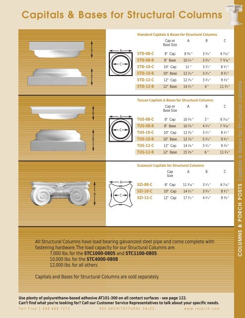 Download a .pdf file of the Columns portion of our catalog - RES ...