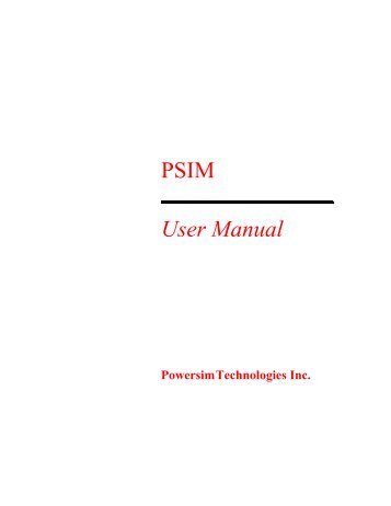 PSIM User Manual