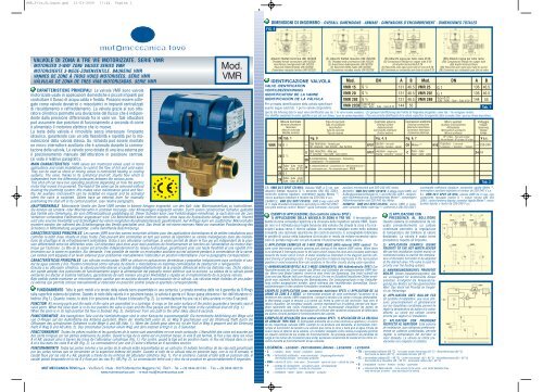 VALVOLE DI ZONA A TRE VIE MOTORIZZATE. SERIE VMR - Xref