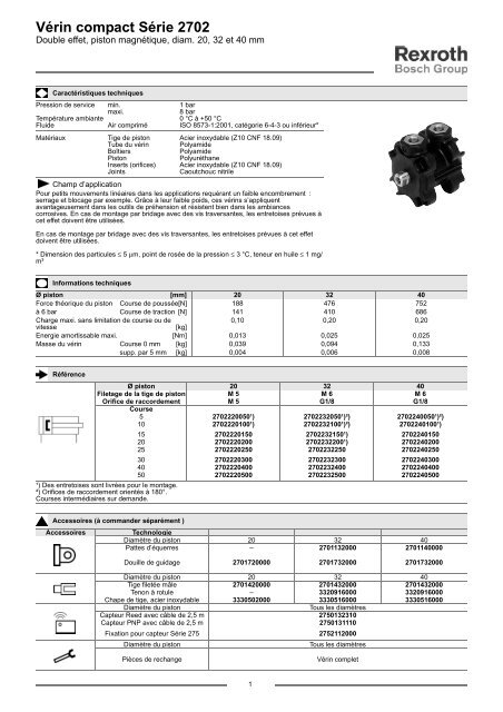 VÃ©rin compact SÃ©rie 2702 - Bosch Rexroth