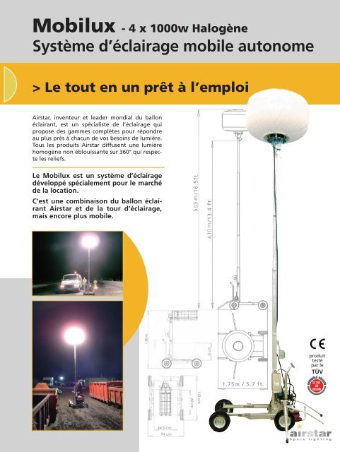 Mobilux - 4 x 1000w Halogène Système d'éclairage ... - Airstar Light