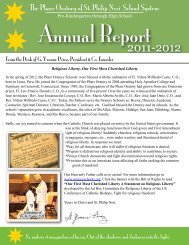 See report... - The Pharr Oratory of St. Philip Neri School System