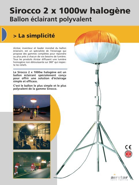 Sirocco 2 x 1000w halogène - Ballon éclairant ... - Airstar Light