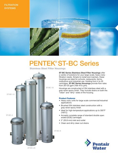 ST-BC Series Spec Sheet 310057 - Pentair Residential Filtration