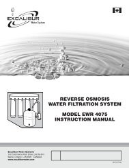 model 4075 - instruction manual - Excalibur Water Systems