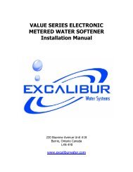 value water softener installation manual - Excalibur Water Systems