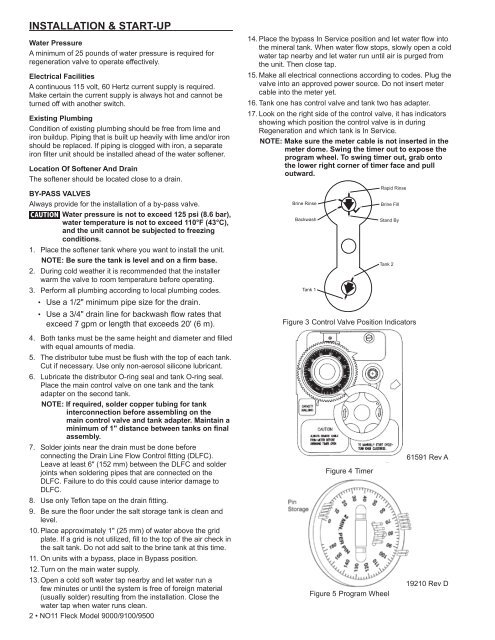 Fleck Model 9000/9100/9500 - Pentair Residential Filtration