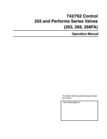 742/762 Control 255 and Performa Series Valves - Pentair ...