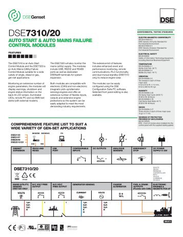 Deep Sea DSE7310 Suto Start Module Brochure