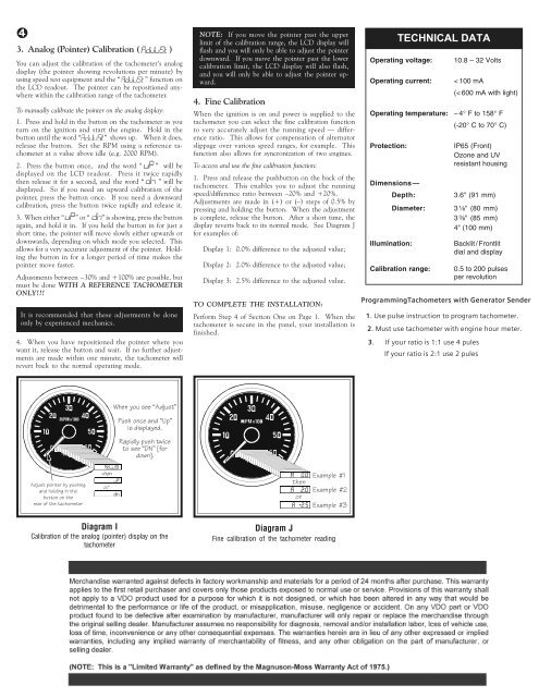 Programmable Tach with hourmeter - VDO Instruments and ...