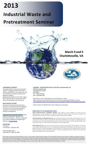 Industrial Waste and Pretreatment Seminar - Virginia Water ...