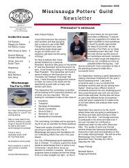 Mississauga Potters' Guild Newsletter