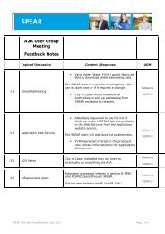 A2A User Group Meeting Feedback Notes - Spear