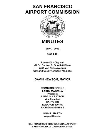 SAN FRANCISCO AIRPORT COMMISSION MINUTES