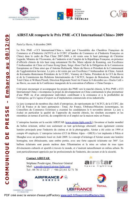 Prix CCI International Chine 2009 CP ACFCI 07 12 ... - Organisation