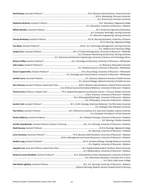 UNDERGRADUATE Catalog 2013â2014 - Herzing University