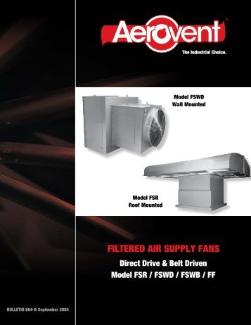 Filtered Air Supply Fans Wall & Roof Mounted - Aerovent
