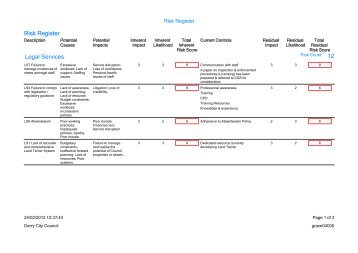 Risk Register Legal Services 12 - Derry City Council