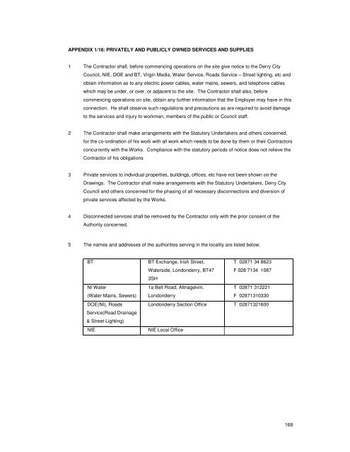 SECTION B - Derry City Council