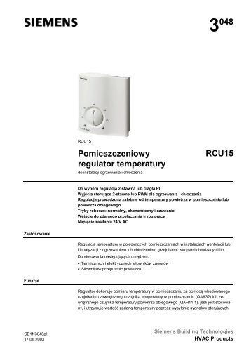 3048 Pomieszczeniowy regulator temperatury RCU15 - ALPAT