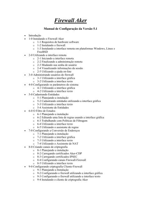 1-0 Instalando o Firewall Aker - Data - Aker Security Solutions