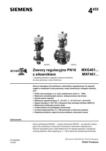 4455 Zawory regulacyjne PN16 z siÅownikiem MXG461 ... - ALPAT