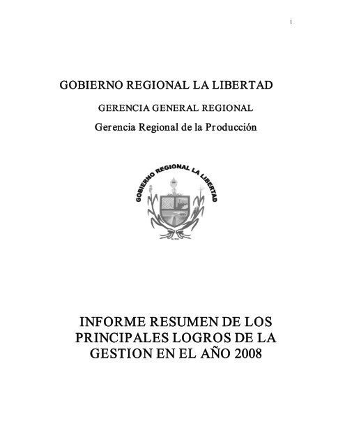 informe resumen de los principales logros de la gestion en el aÃ±o ...