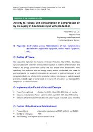 Activity to reduce unit consumption of compressed air by its  supply in ...