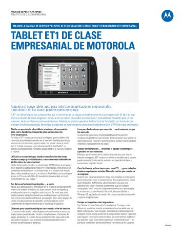 The Motorola ET1 enterprise tablet - Motorola Solutions