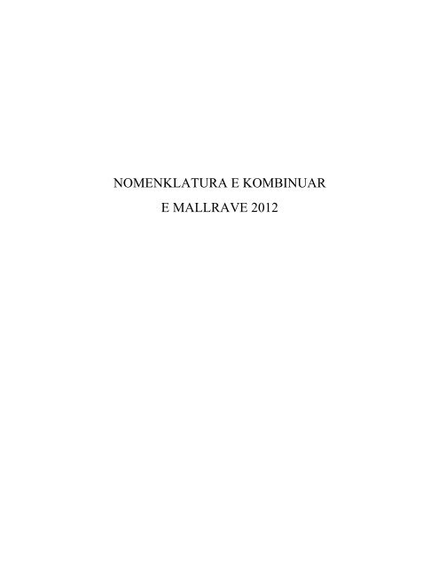 NOMENKLATURA E KOMBINUAR E MALLRAVE 2012 - INSTAT