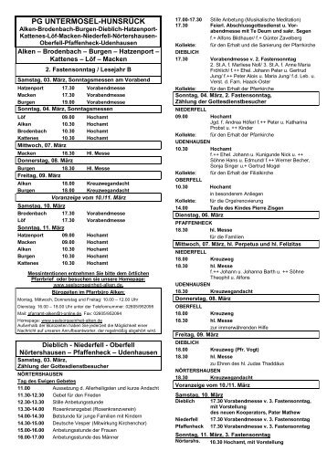 DIEBLICH - NIEDERFELL â - Pfarrgemeinde Dieblich