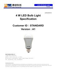 7 W Led Bulb Light Specification Acbel Polytech Inc Aº Eˆ C Aes