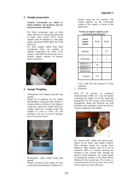 Investigating carotenoid loss after drying and storage of