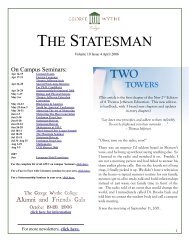 THE STATESMAN - George Wythe University Newsletter