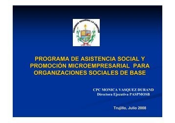 programa de asistencia social y promociÃ³n microempresarial para ...