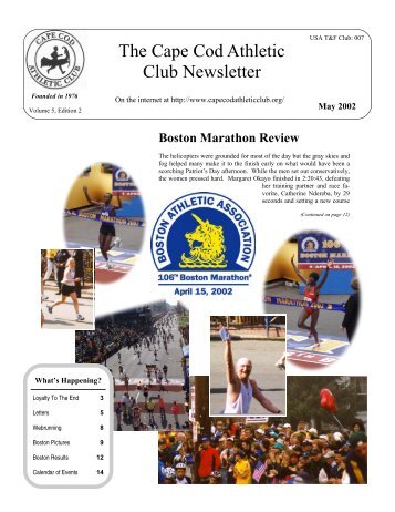 Letters and News - Cape Cod Athletic Club
