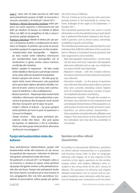 DIBËR POPULATION AND HOUSING CENSUS 2011 - INSTAT