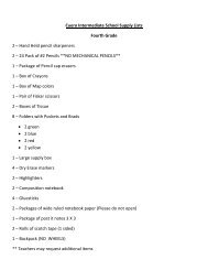 Cuero Intermediate School Supply Lists Fourth Grade 2 – Hand ...