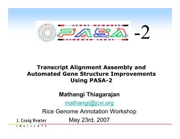 PASA Pipeline - Rice Genome Annotation Project