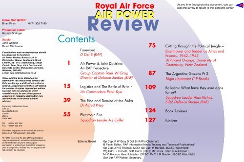 THE ROYAL AIR FORCE - Air Power Studies