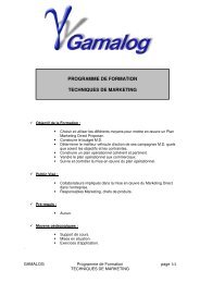 programme de formation techniques de marketing - GamaLog