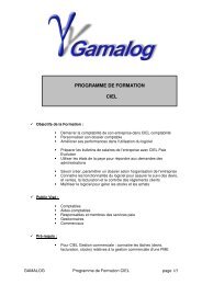 PROGRAMME DE FORMATION CIEL - GamaLog