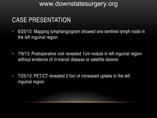 lymph node dissection for melanoma - Department of Surgery at ...