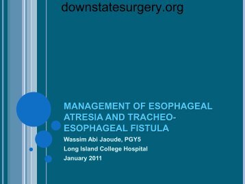 management of esophageal atresia and tracheo-esophageal fistula