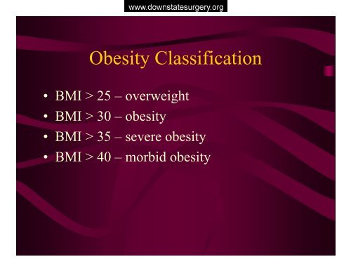 metabolic complications of bariatric surgery - Department of Surgery ...