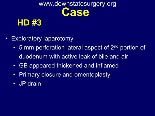 Iatrogenic Duodenal Injuries - Department of Surgery at SUNY ...