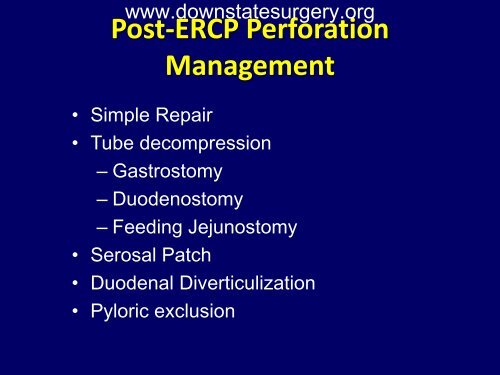 Iatrogenic Duodenal Injuries - Department of Surgery at SUNY ...