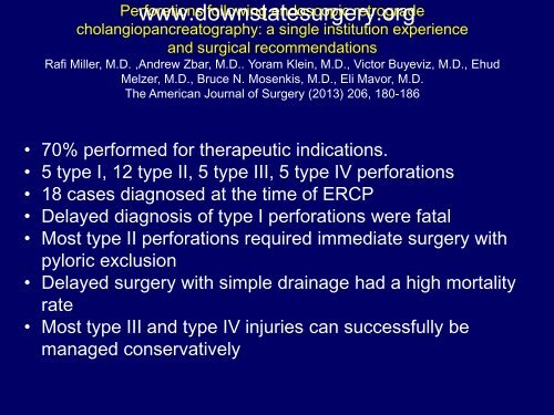 Iatrogenic Duodenal Injuries - Department of Surgery at SUNY ...